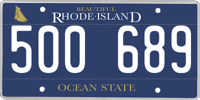 RI license plate 500689