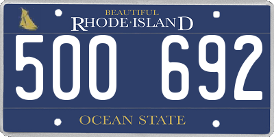 RI license plate 500692