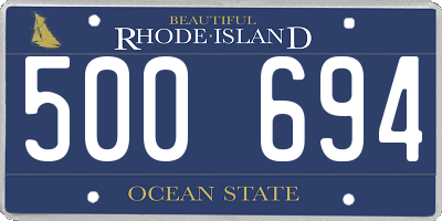 RI license plate 500694