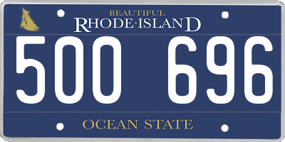 RI license plate 500696