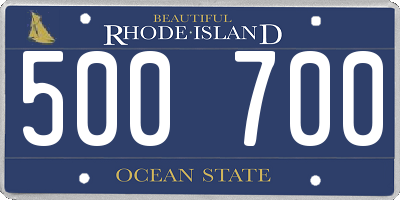 RI license plate 500700