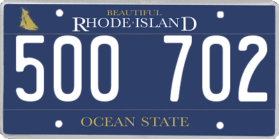 RI license plate 500702