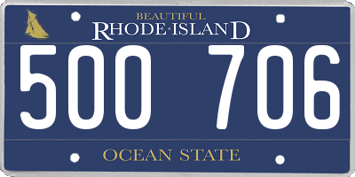 RI license plate 500706