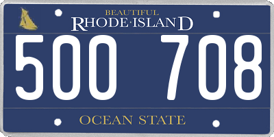 RI license plate 500708