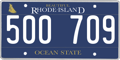 RI license plate 500709