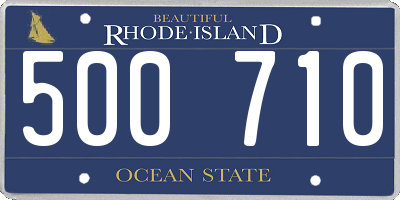 RI license plate 500710