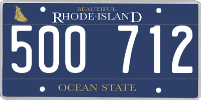RI license plate 500712