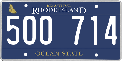 RI license plate 500714