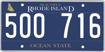 RI license plate 500716
