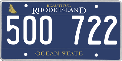 RI license plate 500722