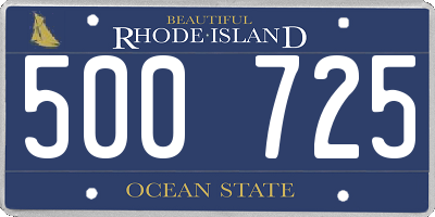 RI license plate 500725