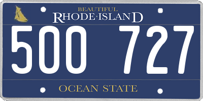 RI license plate 500727