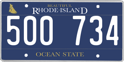 RI license plate 500734