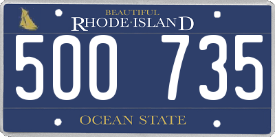 RI license plate 500735