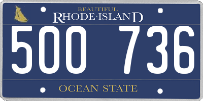 RI license plate 500736