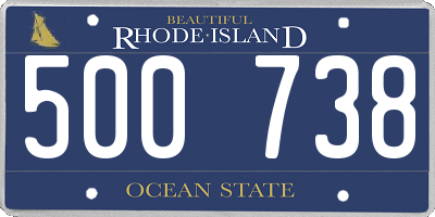 RI license plate 500738