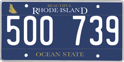 RI license plate 500739