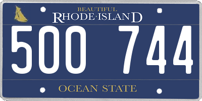 RI license plate 500744
