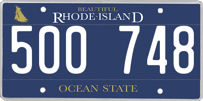 RI license plate 500748