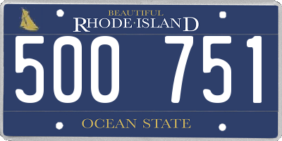 RI license plate 500751