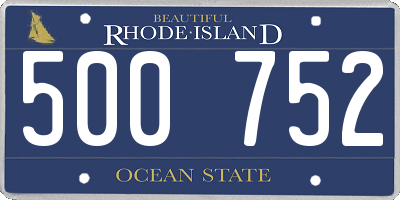 RI license plate 500752