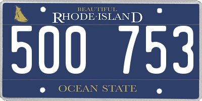 RI license plate 500753