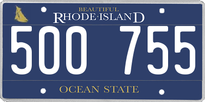 RI license plate 500755