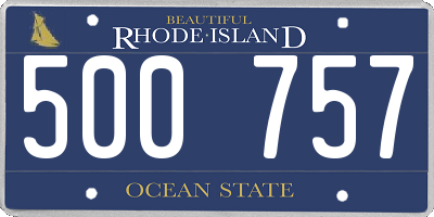 RI license plate 500757