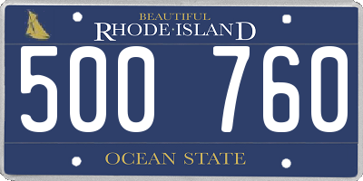 RI license plate 500760