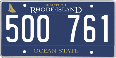 RI license plate 500761