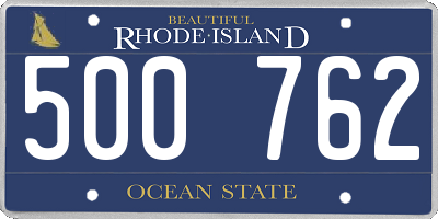 RI license plate 500762