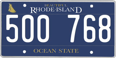 RI license plate 500768