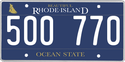 RI license plate 500770