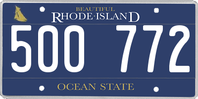RI license plate 500772