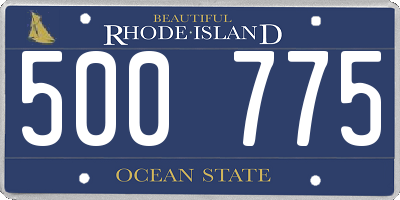 RI license plate 500775