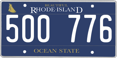 RI license plate 500776
