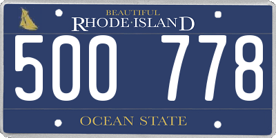 RI license plate 500778