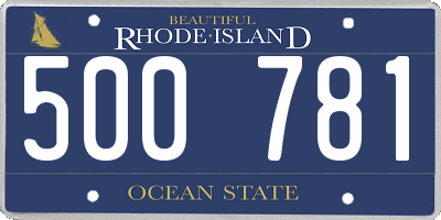 RI license plate 500781