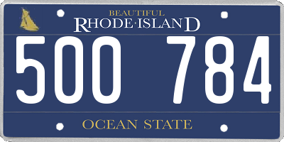 RI license plate 500784