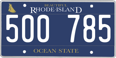 RI license plate 500785