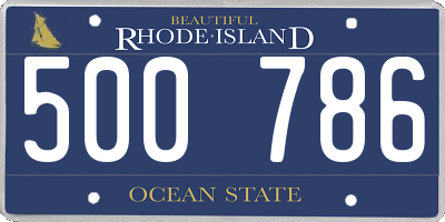 RI license plate 500786