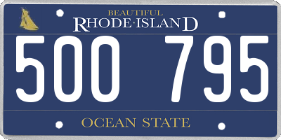 RI license plate 500795