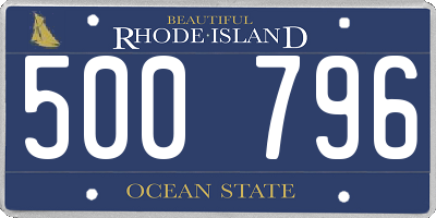 RI license plate 500796