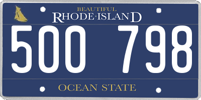RI license plate 500798