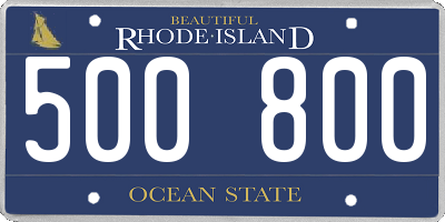 RI license plate 500800
