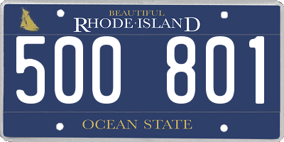 RI license plate 500801