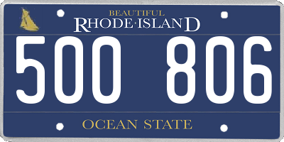 RI license plate 500806
