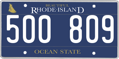 RI license plate 500809