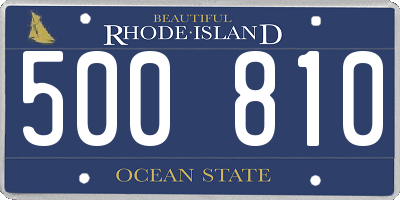 RI license plate 500810