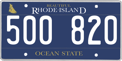 RI license plate 500820